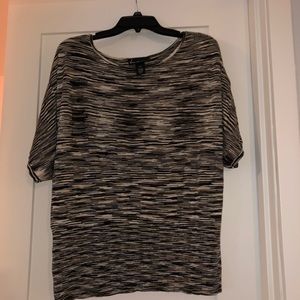 Lane Bryant stretchy, stripy short sleeve blouse